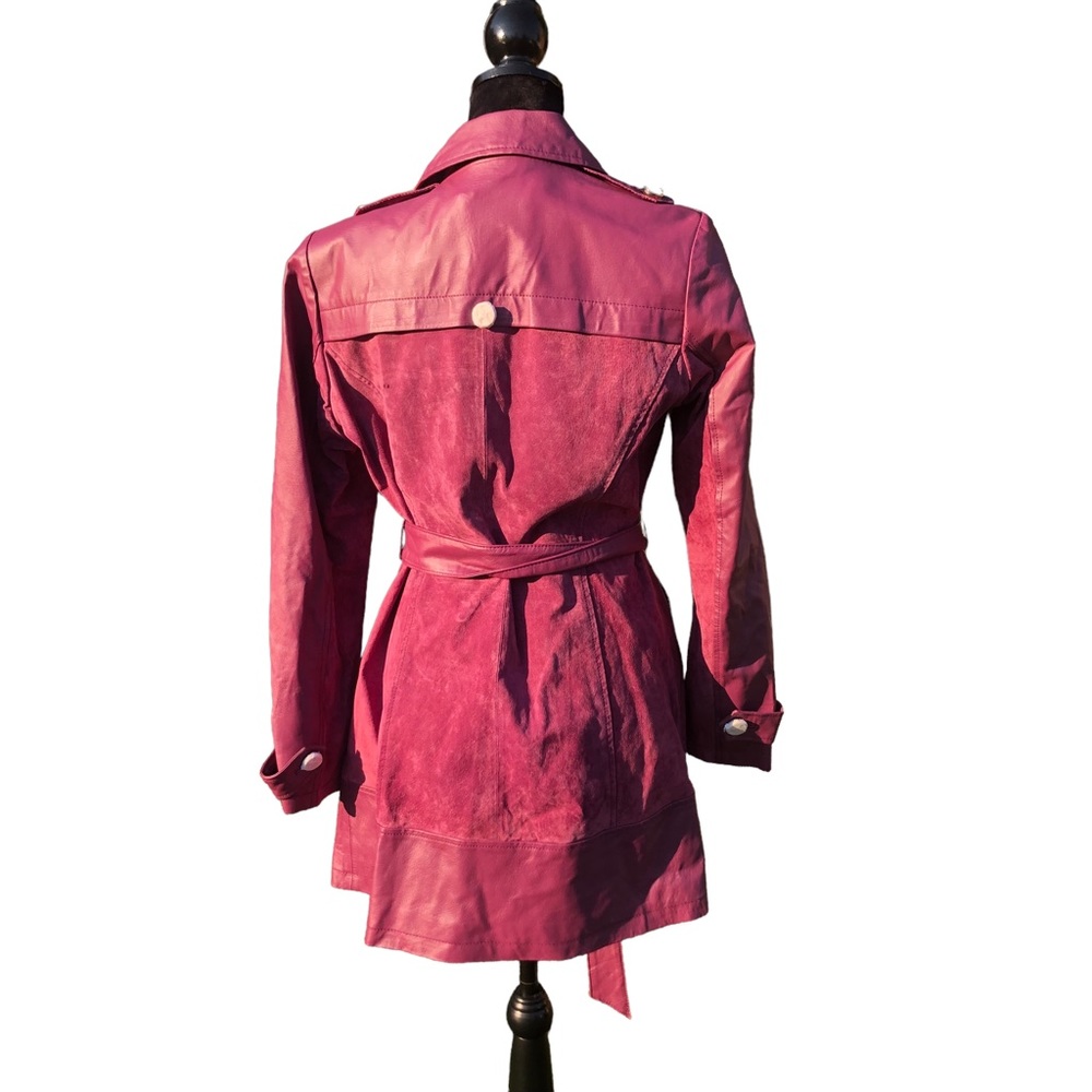 Iman Genuine Leather Mauve Coat size Small - Picture 17 of 17